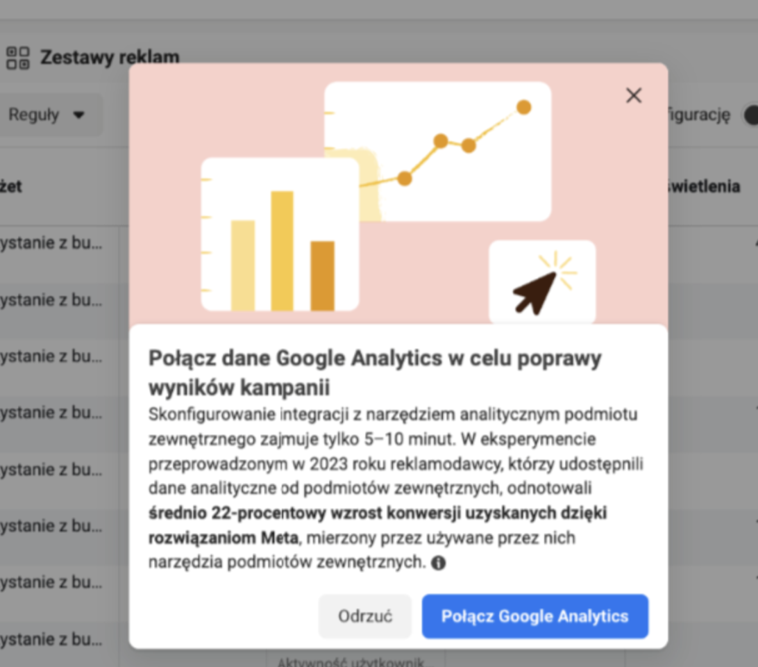 Integracja Meta Ads z Google Analytics 4